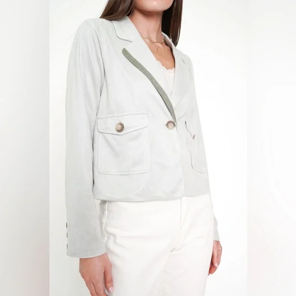 Mystree Soft Gray Women's Blazer - Picture 4 of 9